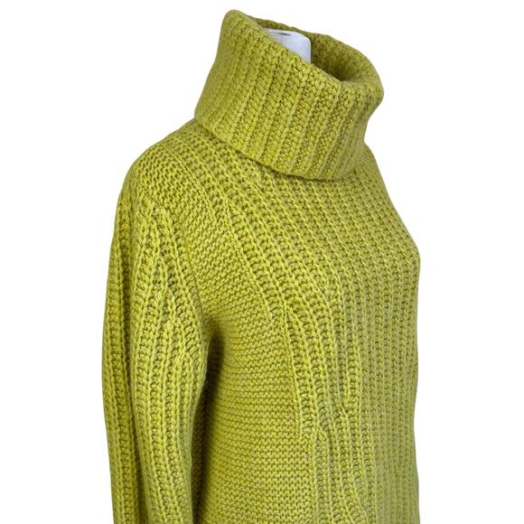 Banana Republic Sz M Wool Alpaca Blend Mixed Chunky Knit Turtleneck Sweater - Picture 5 of 16